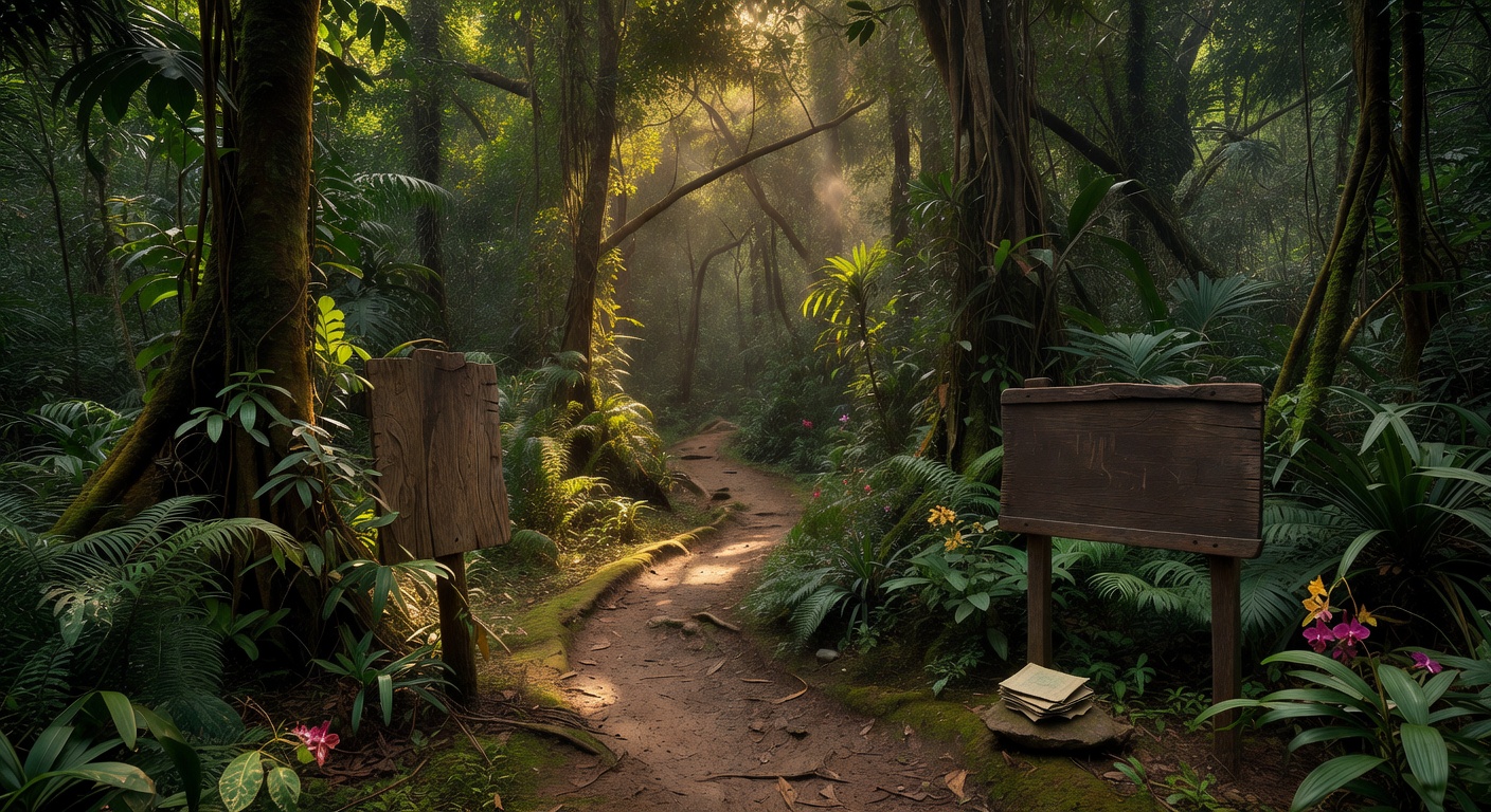 A jungle path for a walking tour